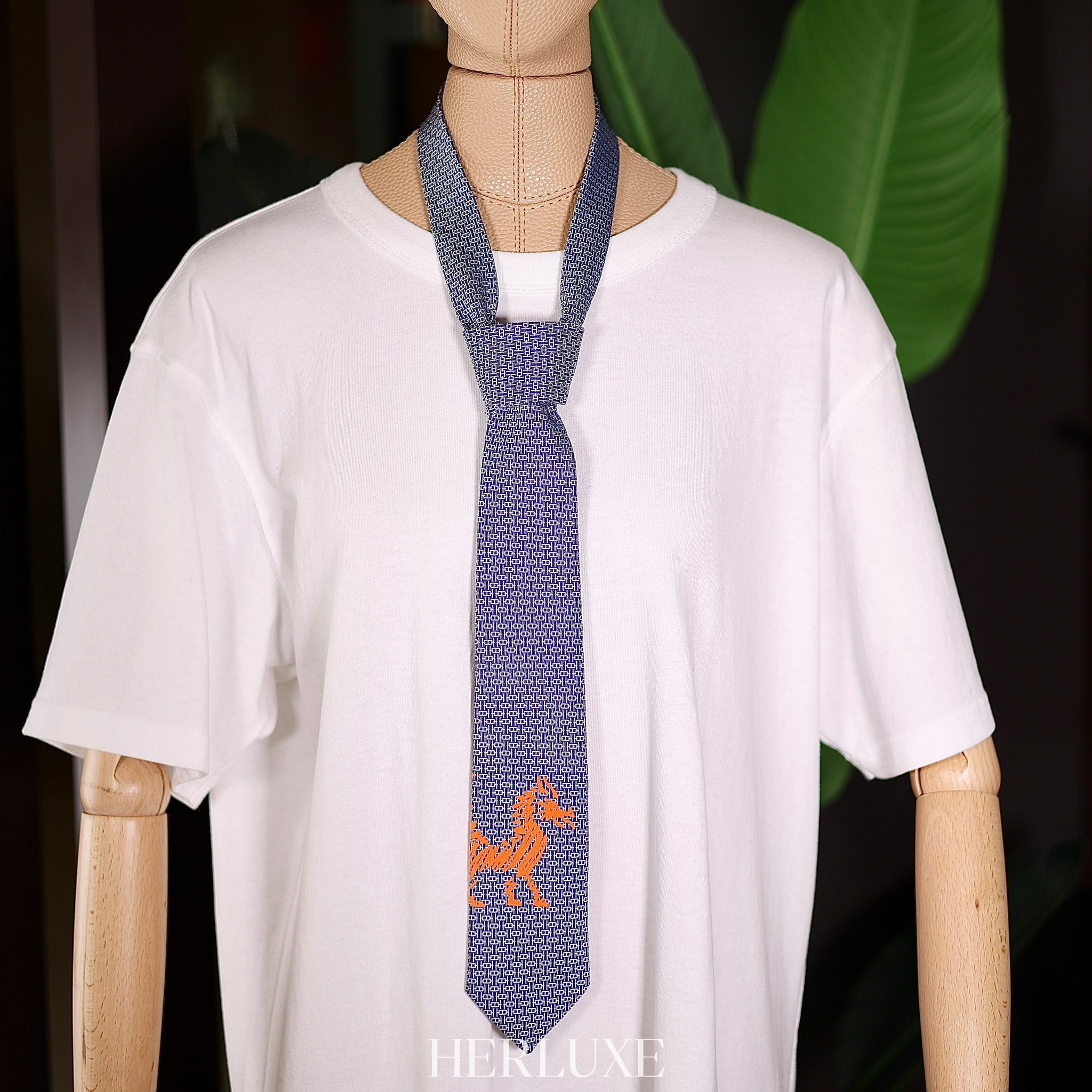 Tie dragon velvet 橙藍