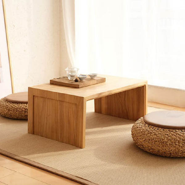 茶道藤編皮革圓形坐墊