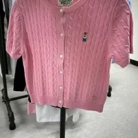[S] WHO.A.U STEVE CABLE CROP SHORT SLEEVE CARDIGAN,PINK, WHCKD3701F00-PINK (SWAU304)