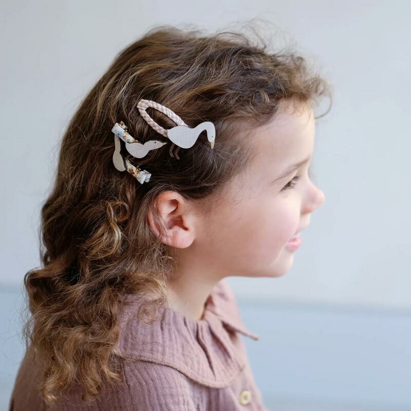 Mimi & Lula 草原女孩-鵝媽媽與寶寶綜合髮夾4入