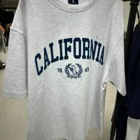 [S] WHO.A.U CALIFORNIA LETTER SHORT SLEEVE T-SHIRT,LIGHT MELANGE GRAY, WHRAE2324U00-LIGHT MELANGE GRAY (SWAU307)