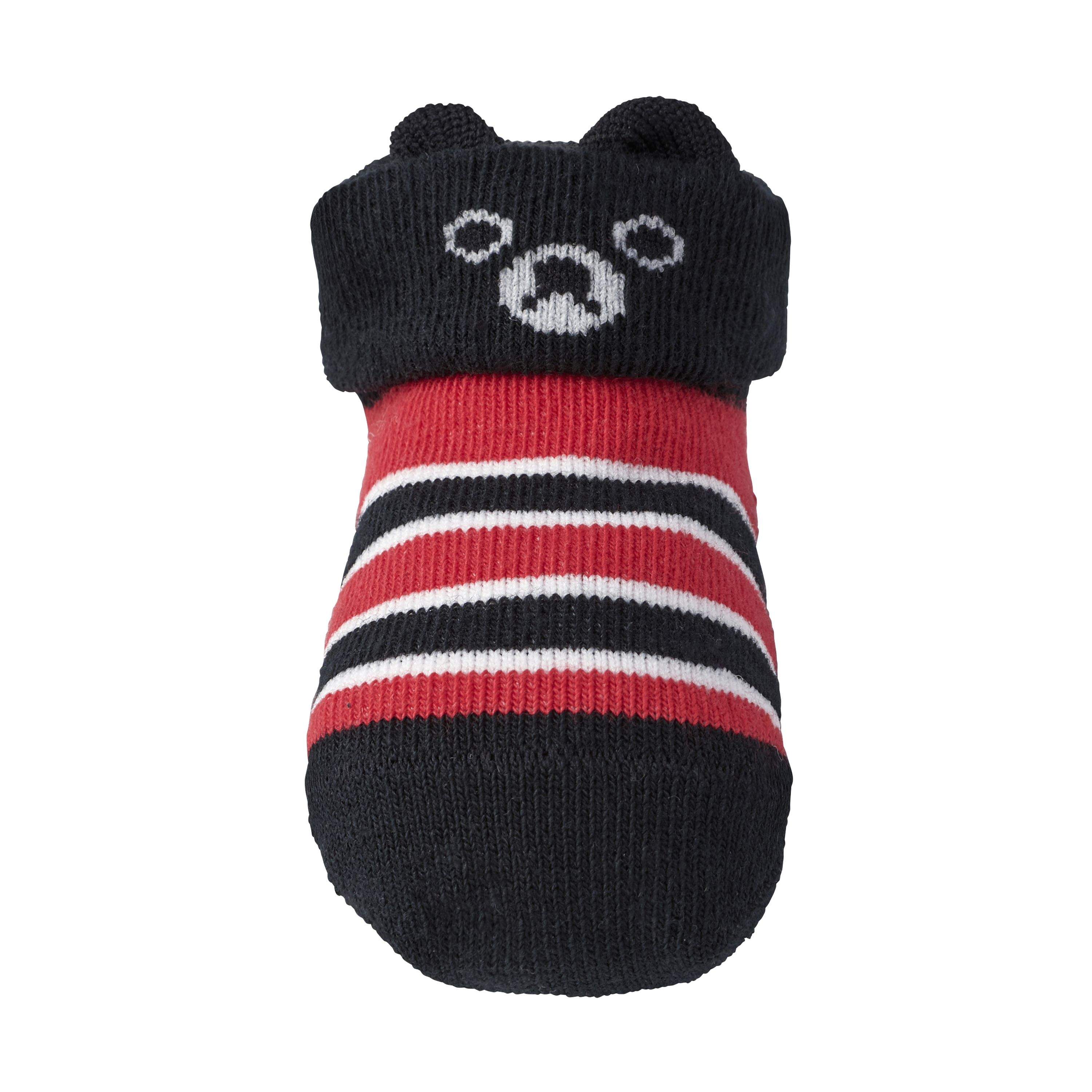 DOUBLE_B B君條紋嬰兒襪-黑