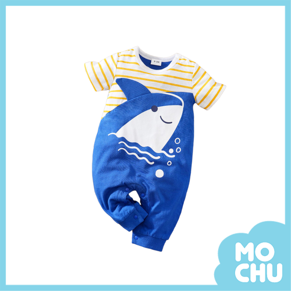 蔚藍鯊魚短袖連身衣