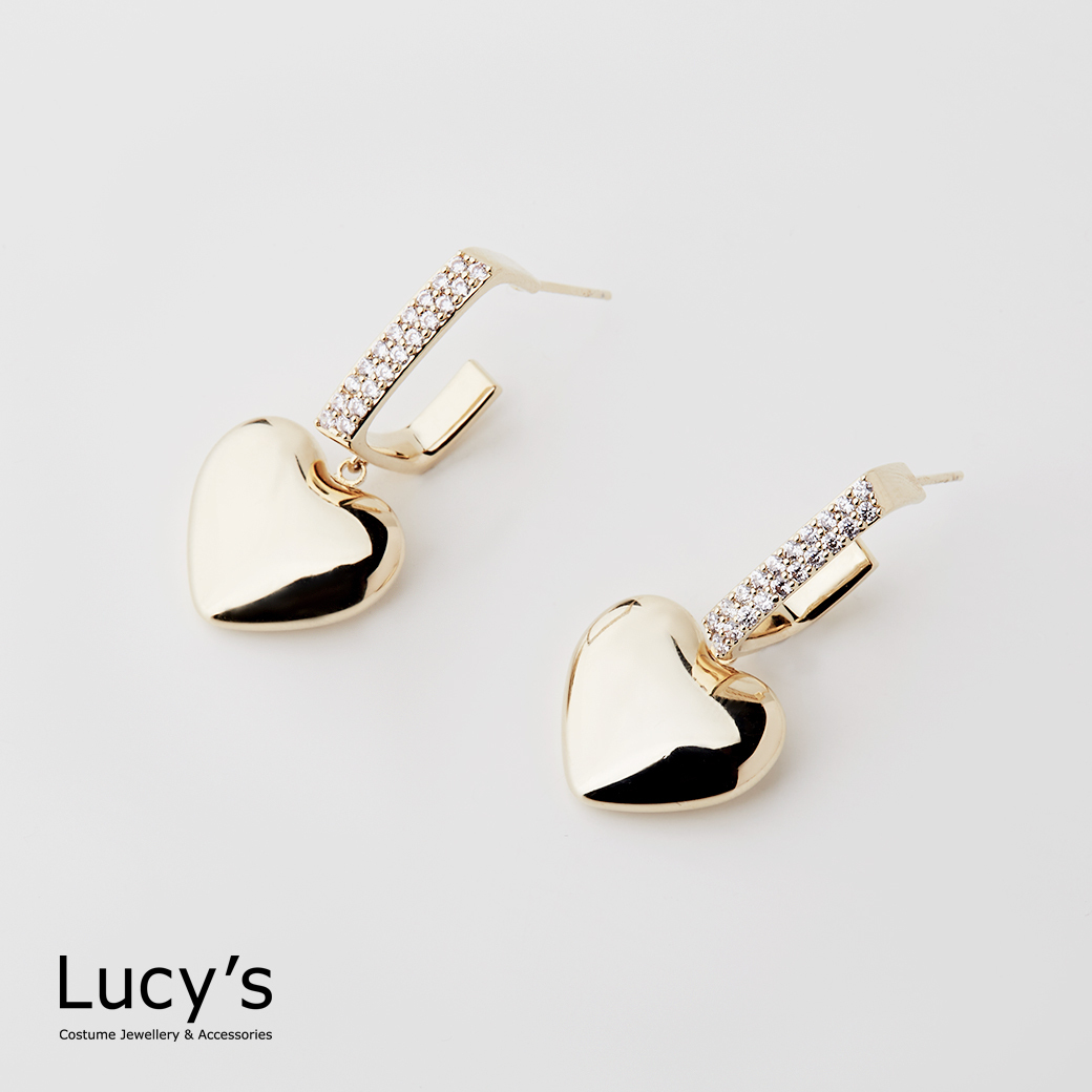 耳環　金環　①②まとめて Lucy's-排鑽愛心耳環(113014)