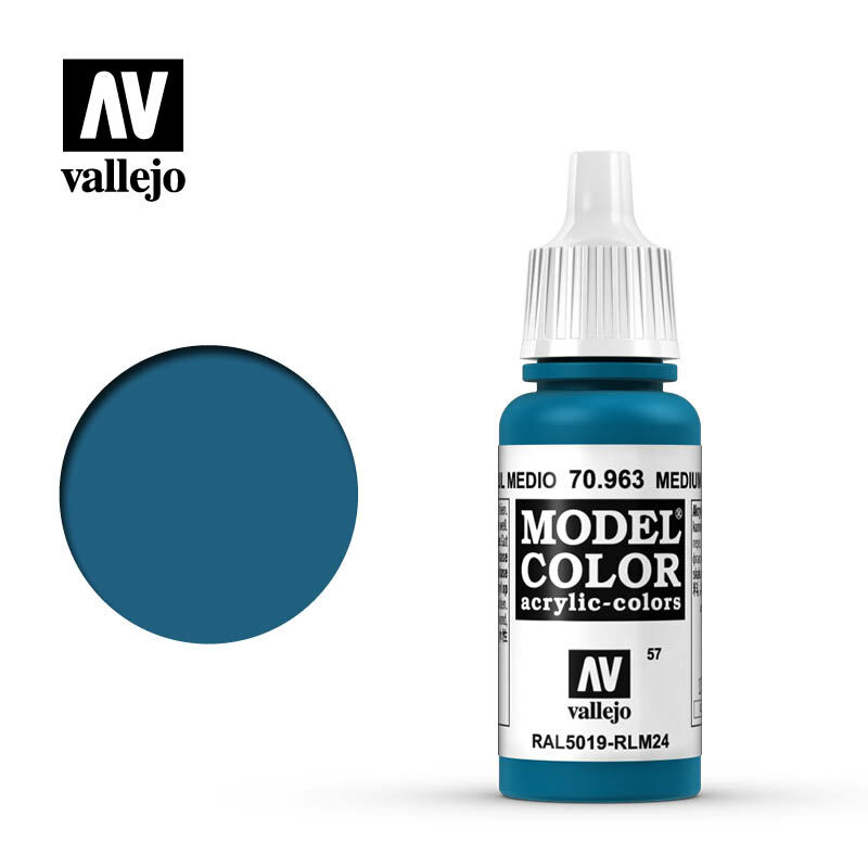 Acrylicos Vallejo 70.963 模型漆057 中階藍 Medium Blue 17ml