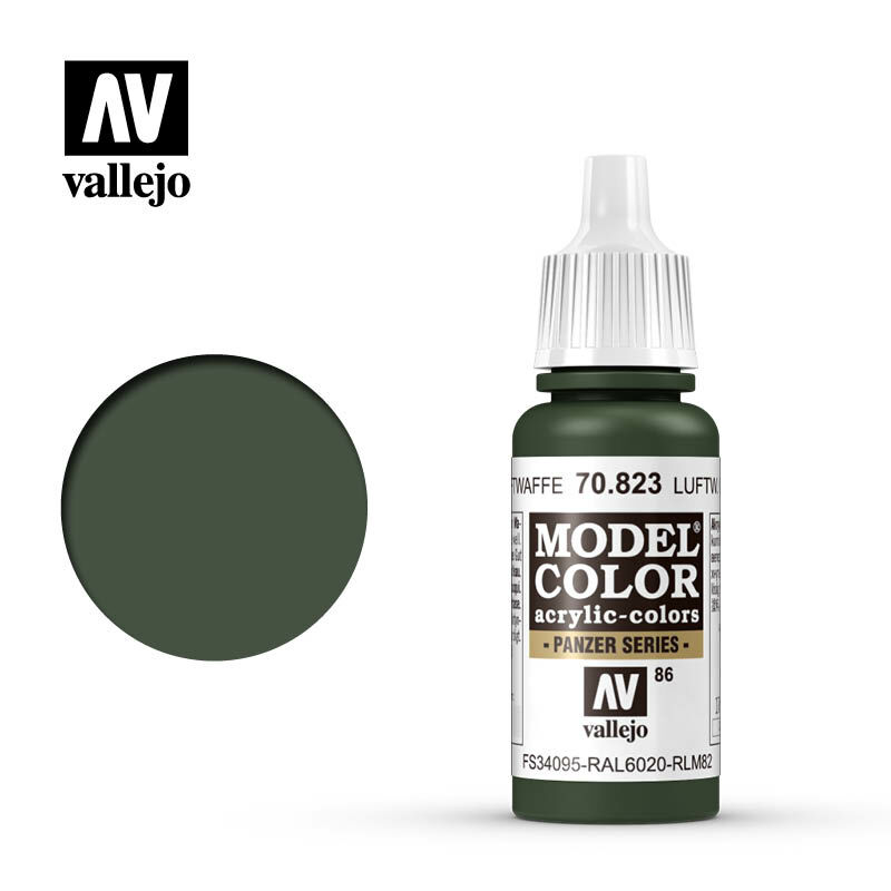 Acrylicos Vallejo 70823 模型漆086 德軍迷彩綠 17ml