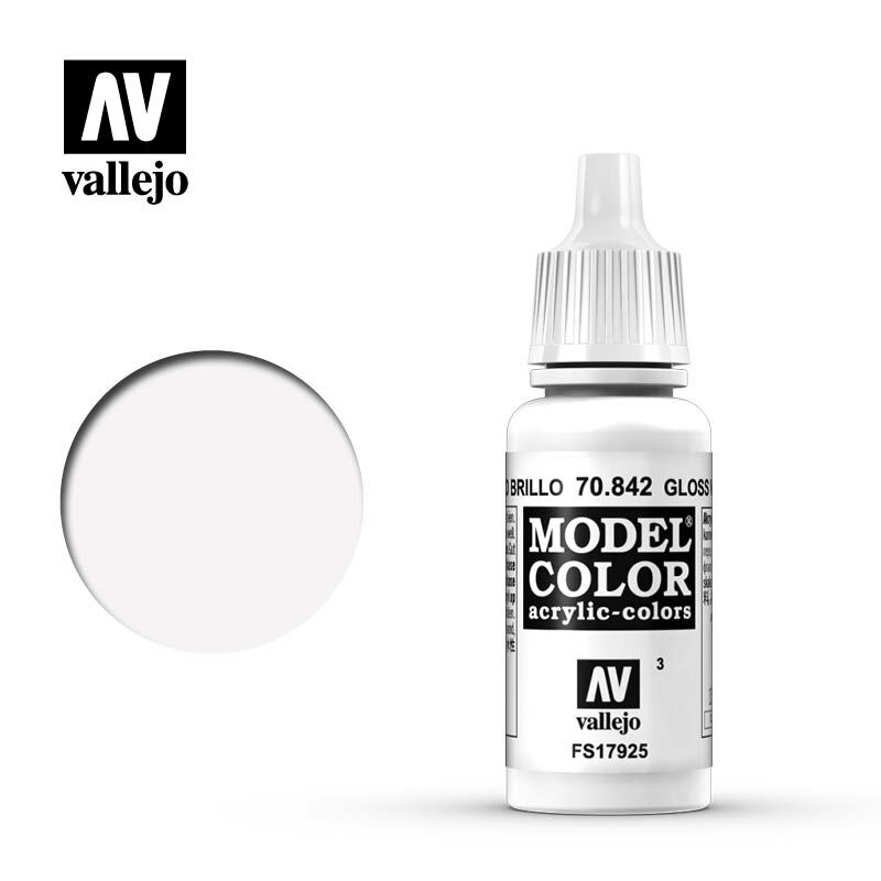 Acrylicos Vallejo 70.842 模型漆003 亮光白 Gloss White 17ml
