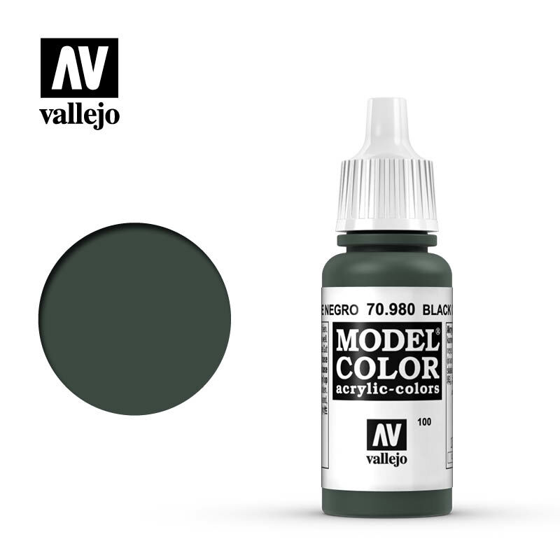 Acrylicos Vallejo 70.980 模型漆100 墨綠色 Black Green 17ml