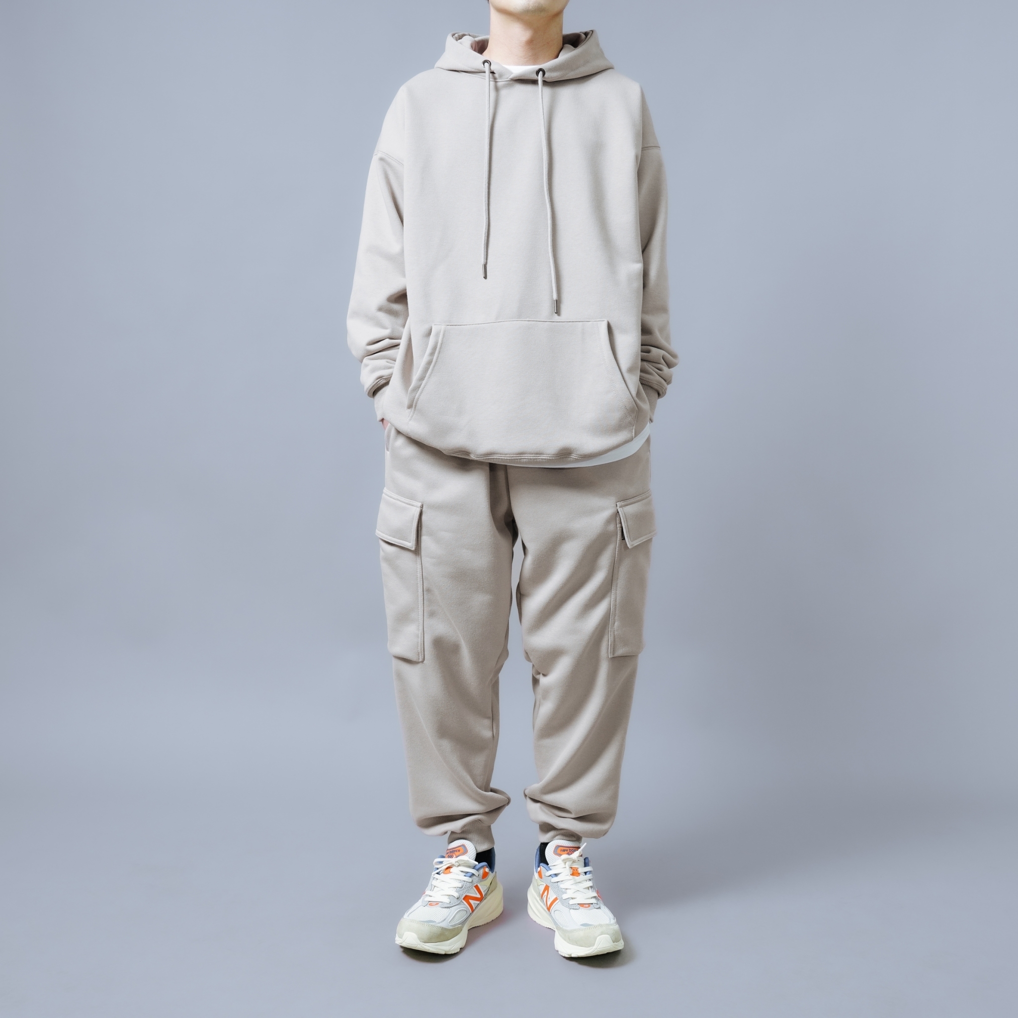 SBG 極厚磅無刷毛口袋縮口棉褲 SB140