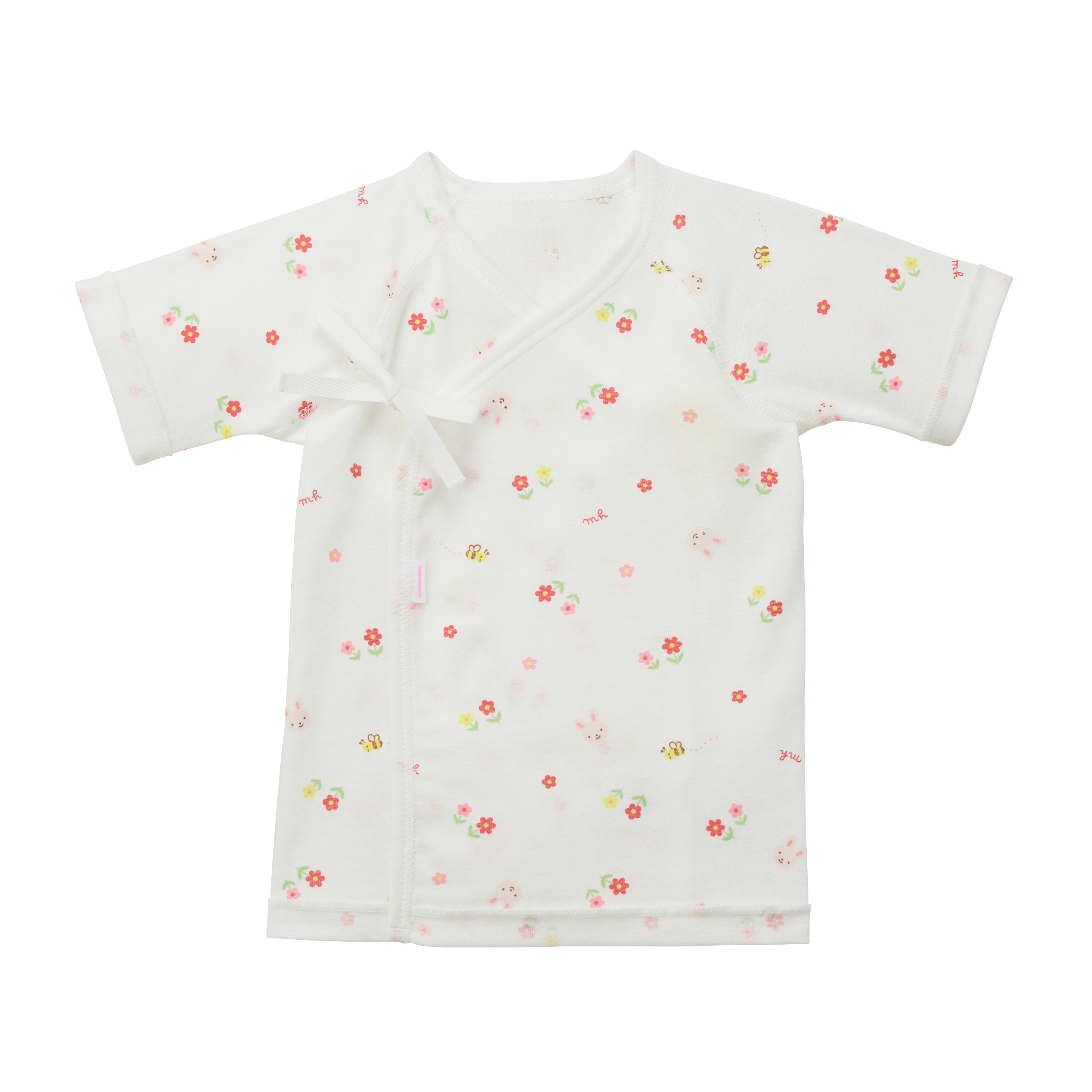 羅紋針織棉短袖肚衣-小花