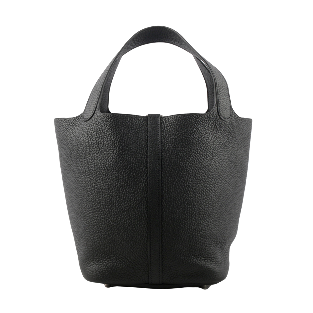 【HERMES】Picotin Lock 22cm MM手提水桶包(黑色) H060991CC 89