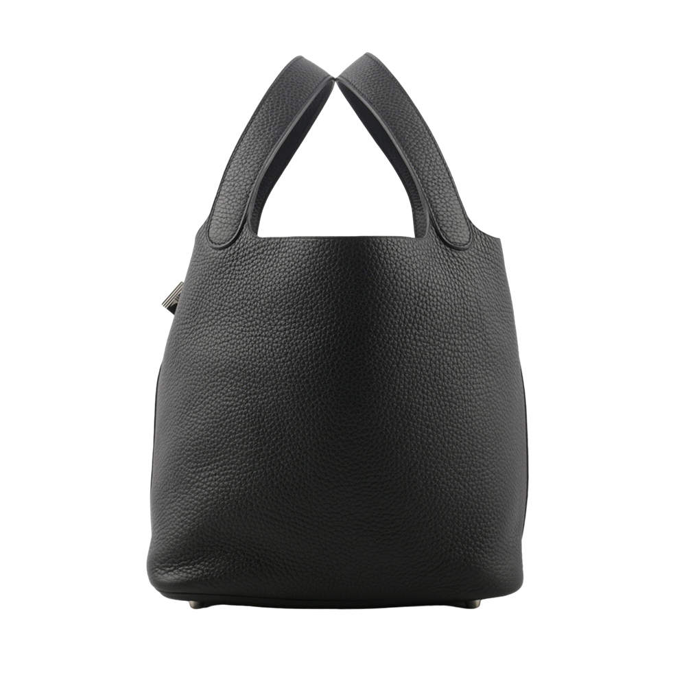 【HERMES】Picotin Lock 22cm MM手提水桶包(黑色) H060991CC 89