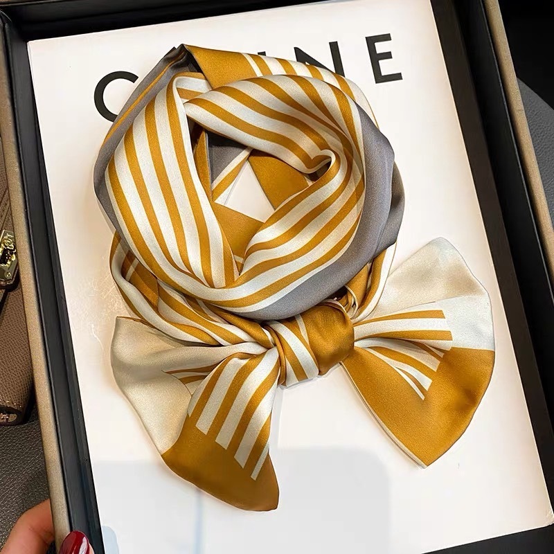 經典條紋雙面長條絲巾