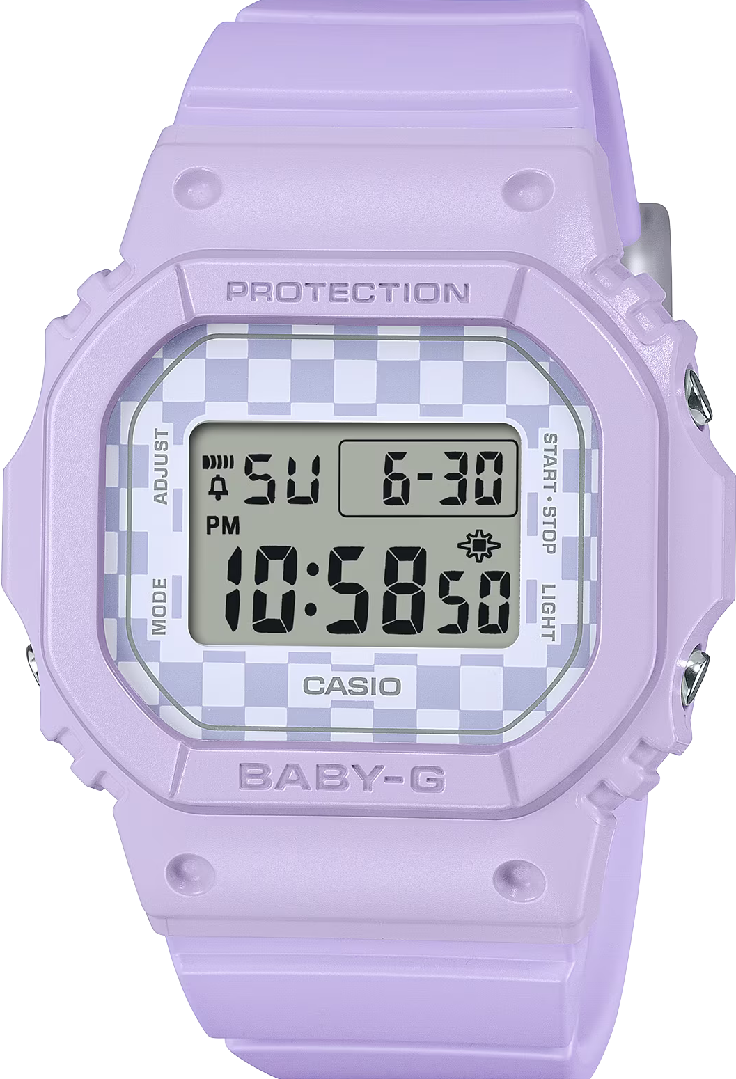 萬年鐘錶 - BABY-G  格子旗圖案經典方型防震電子錶 BGD-565GS-6 錶徑 : 37.9 MM
