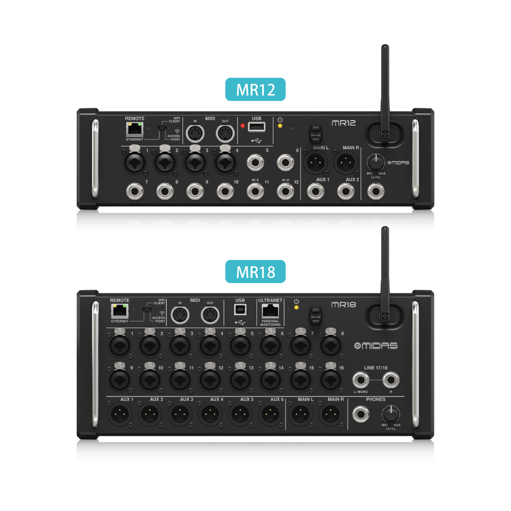 Midas Midas / MR系列 便攜式/機架式 數位混音器(MR12/MR18) 第 2 張圖片｜三峽錄音 / 音響