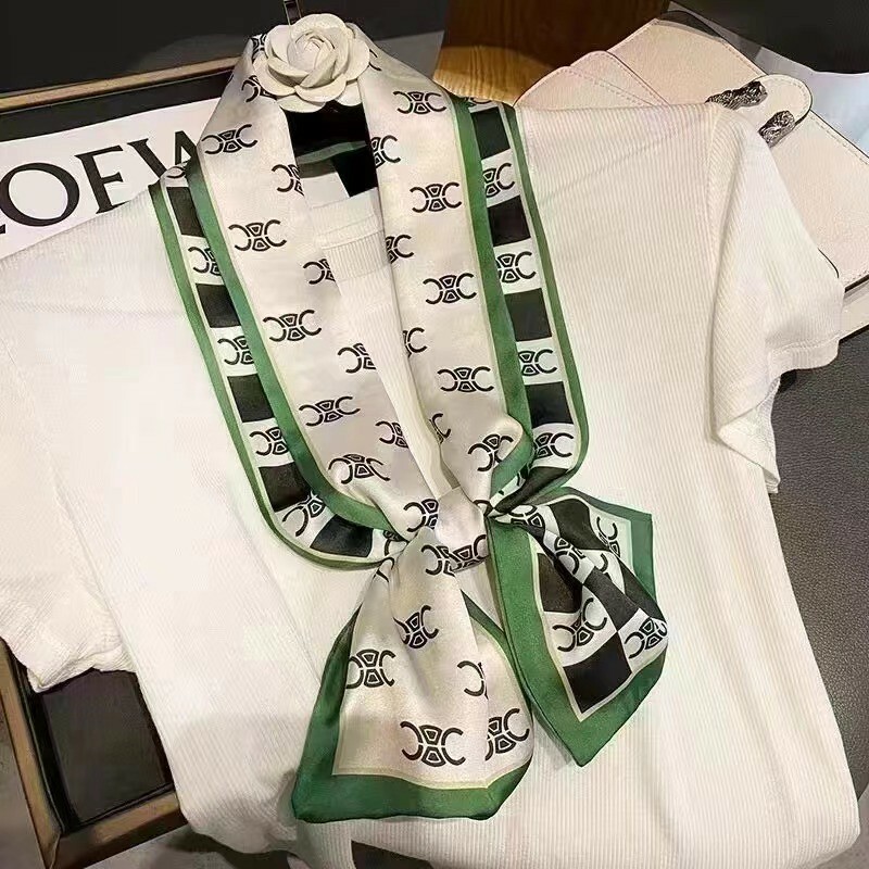 英倫風字母雙面長條絲巾
