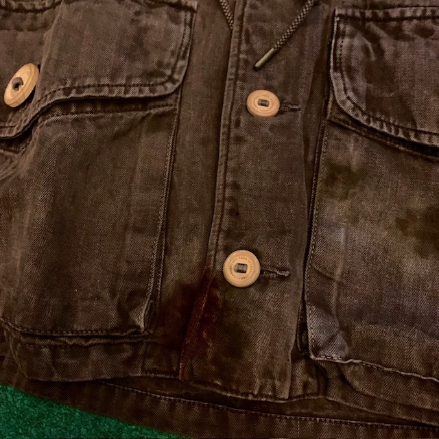 VISVIM CAF COMBAT JACKET HERRINGBONE NATURAL DYE *泥染 (( USED C )) 中古II - MUD SIZE 2 IN STOCK NOW (現貨發售中)
