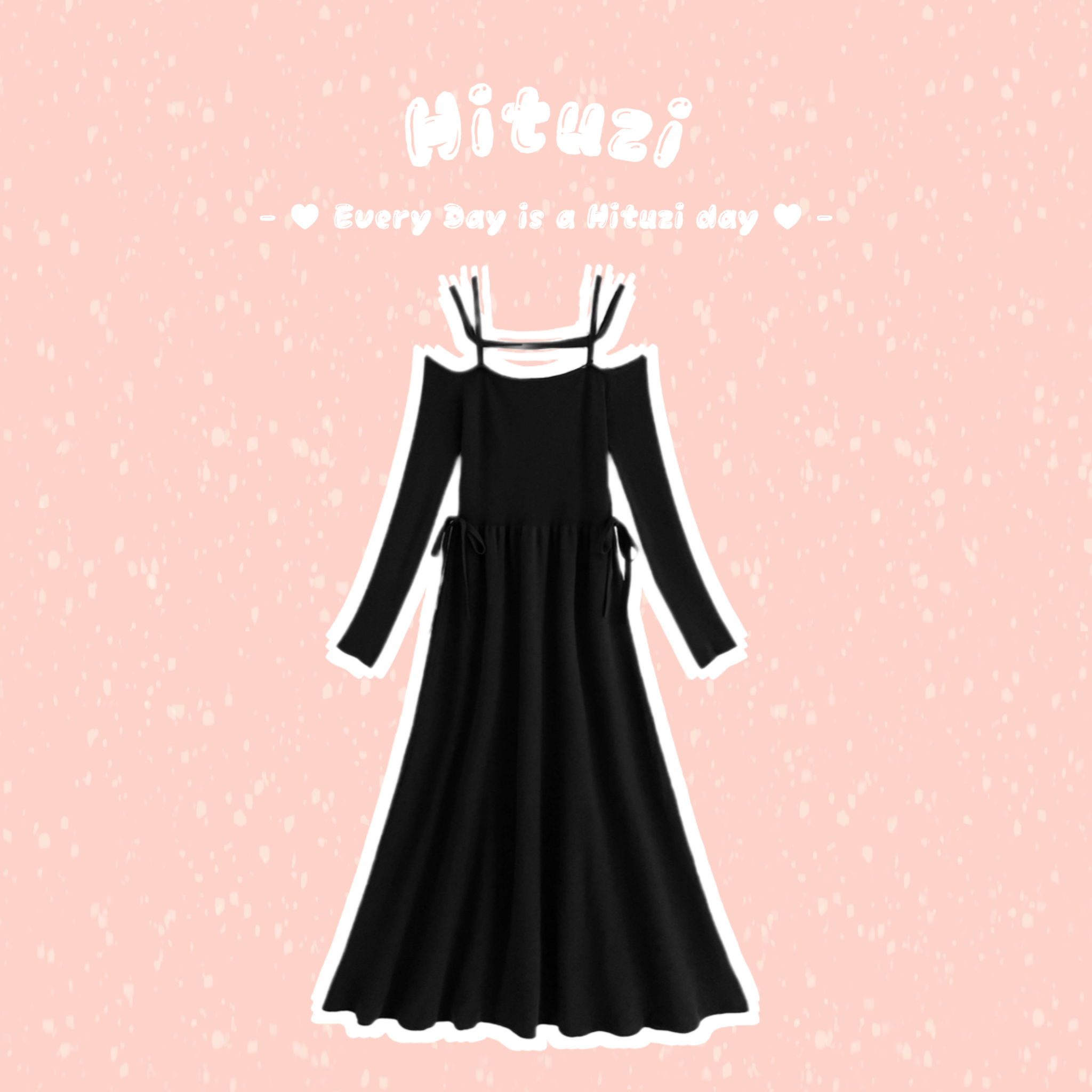 一字領蝴蝶結洋裝