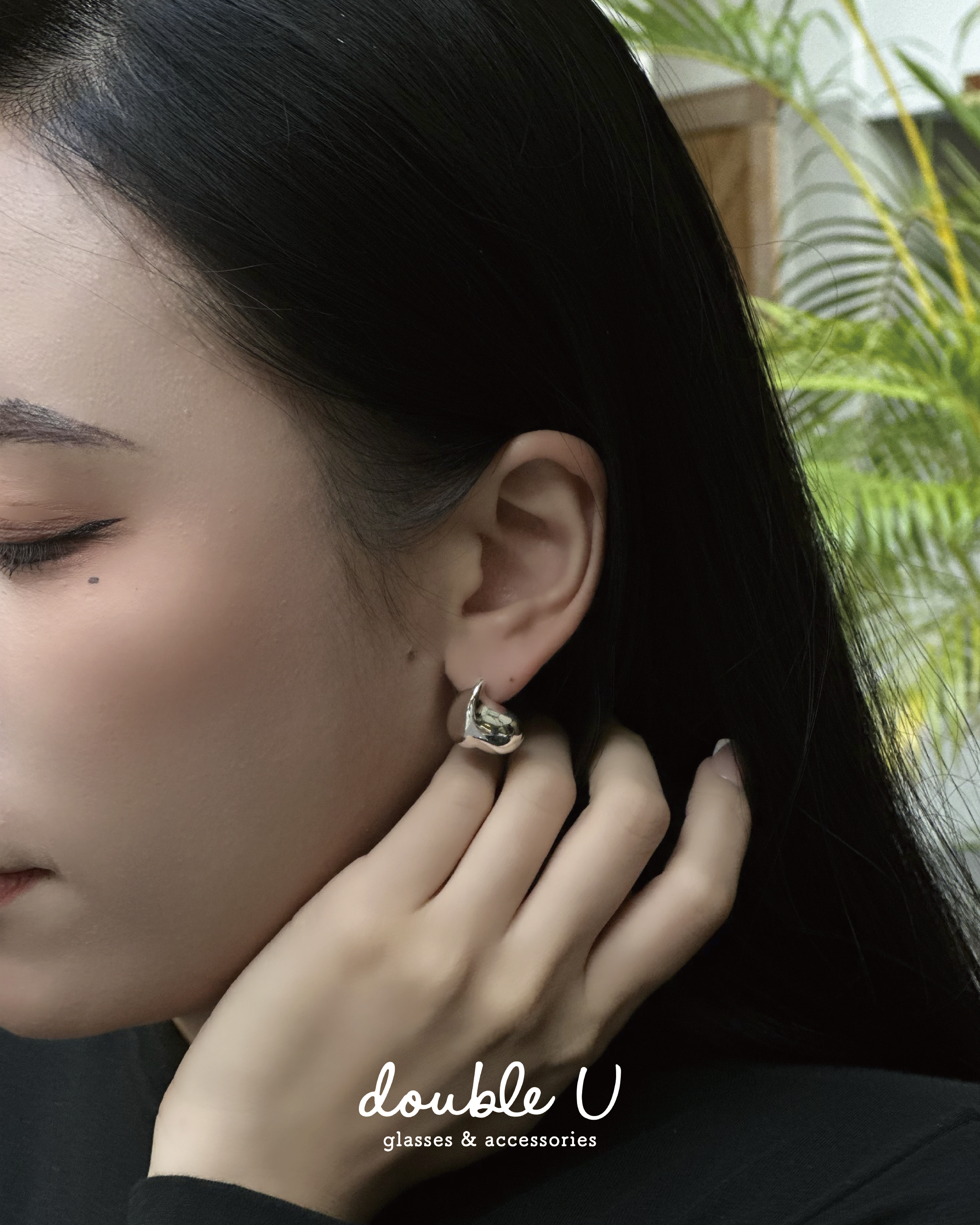 流線水滴愛心耳環・Earring (FEC10292)