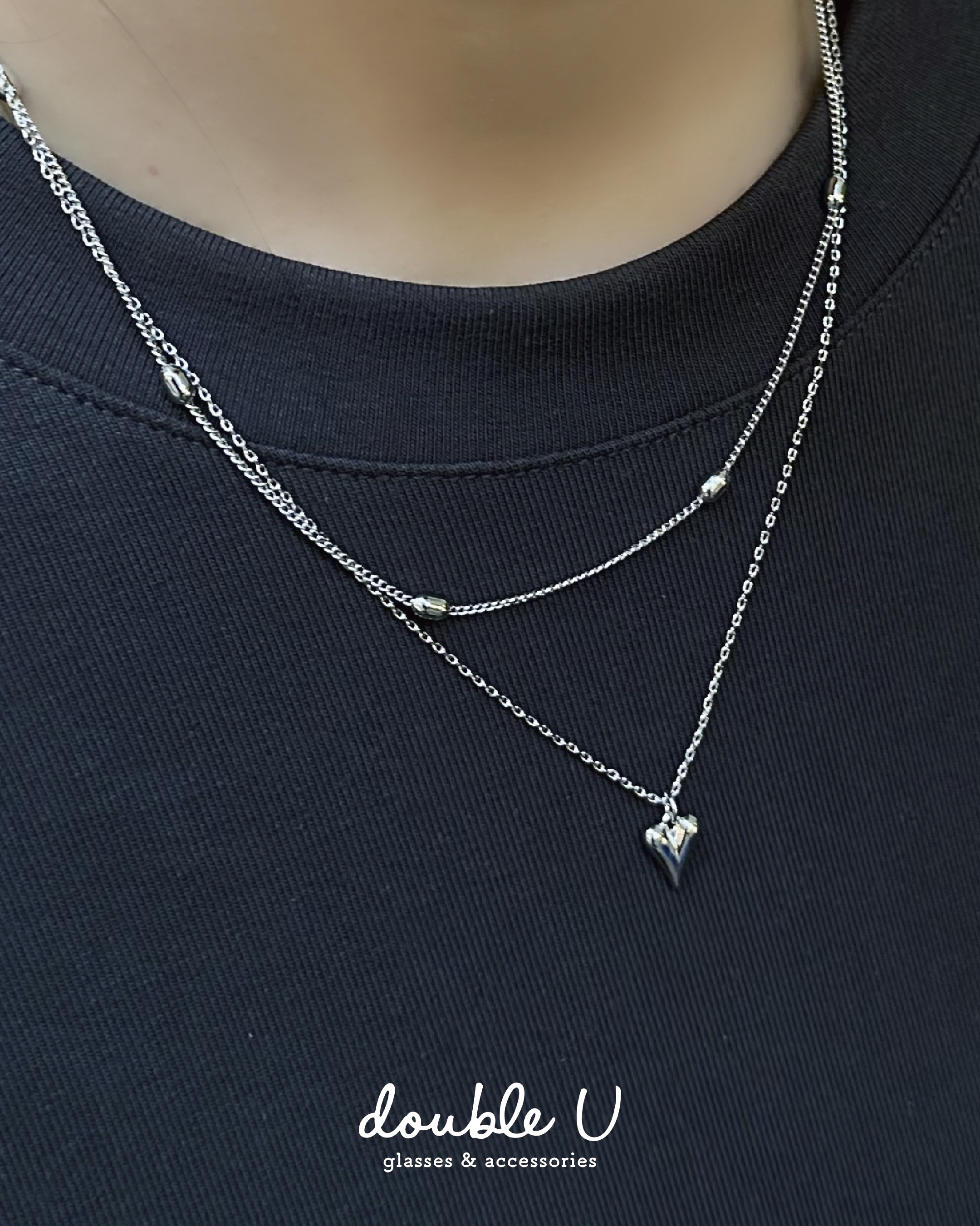 傾心・雙層拼接項鍊・Necklace (GNM10107)