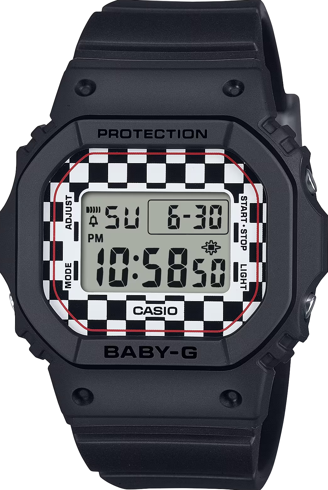 萬年鐘錶 - BABY-G  格子旗圖案經典方型防震電子錶 BGD-565GS-1 錶徑 : 37.9 MM