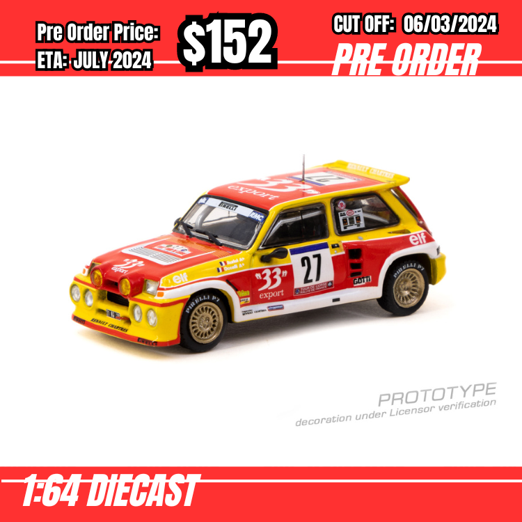 PO-$152 * Tarmac * 1:64 Renault 5 MAXI Turbo  Tour de Corse - Rallye de France 1985 Didier Auriol / Bernard Occelli [OD22/02]