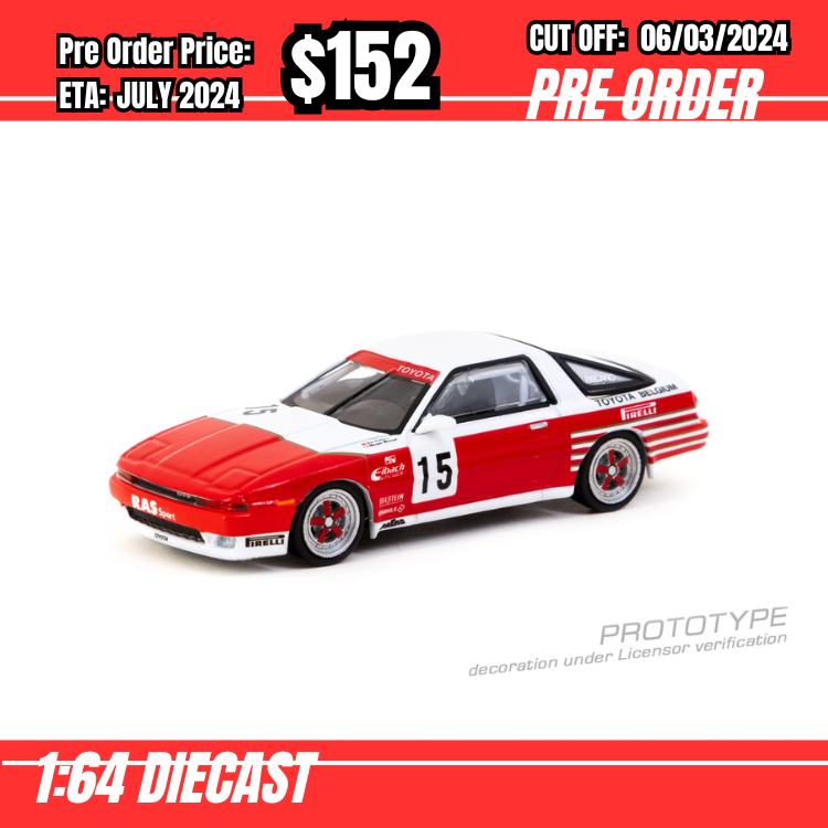 PO-$152 * Tarmac * 1:64 Toyota Supra Turbo (MA70)  ETCC 1987 M. Micangeli / E. Calderari - Decal included [OD22/02]
