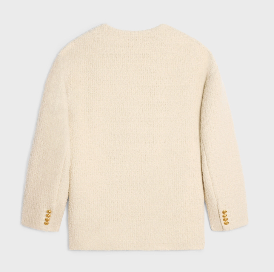 ジャケット CELINE | CARDIGAN IN BOUCLE TWEED CASHMERE 2V39J593V.97IV Celine cardigan in cashmere bouclette
