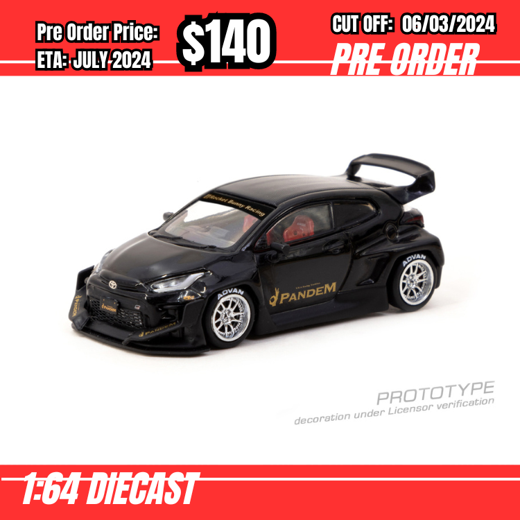 PO-$140 * Tarmac * 1:64 Pandem Toyota GR Yaris Black [OD22/02]