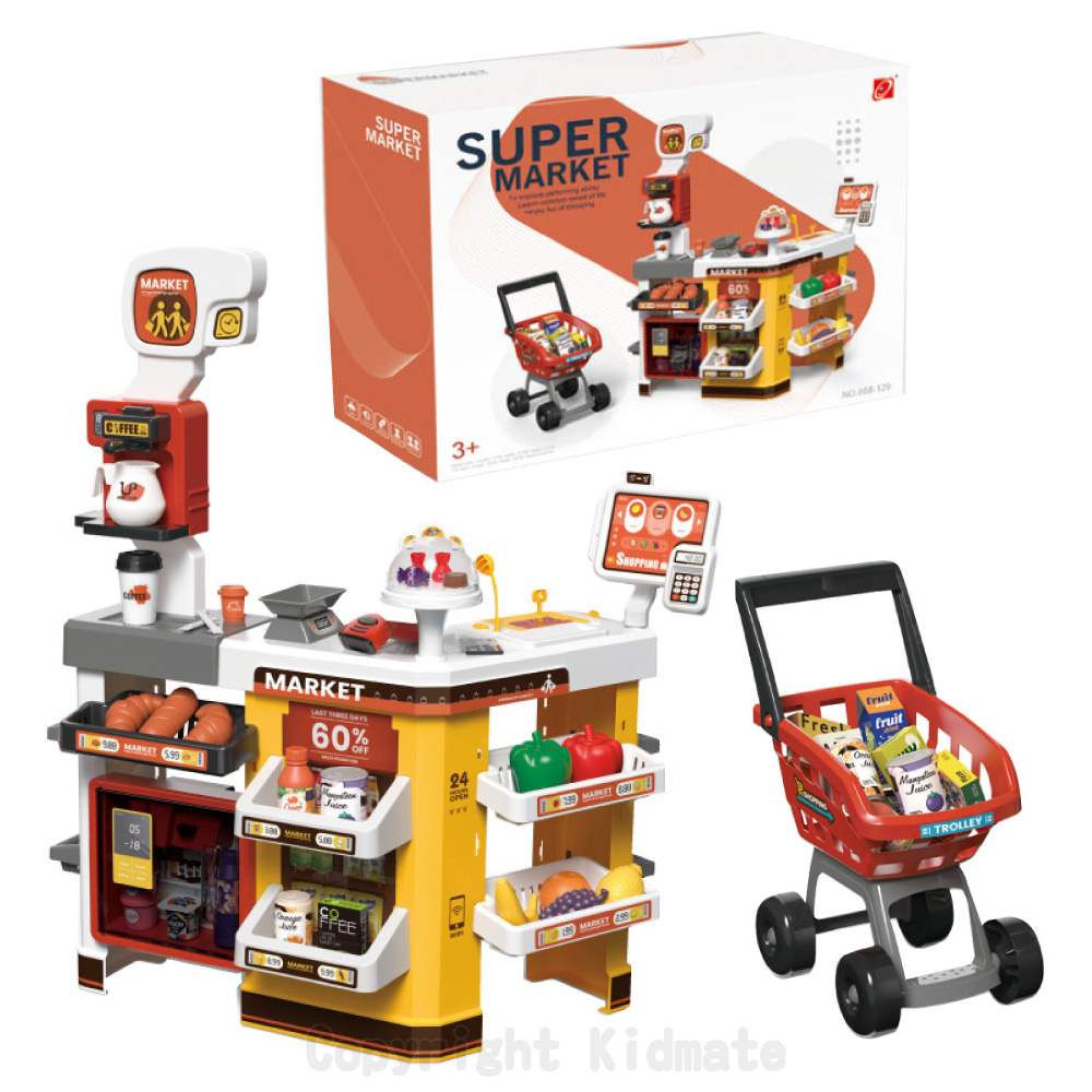 《 KIDMATE 》 超市購物車豪華組(紅)65pcs