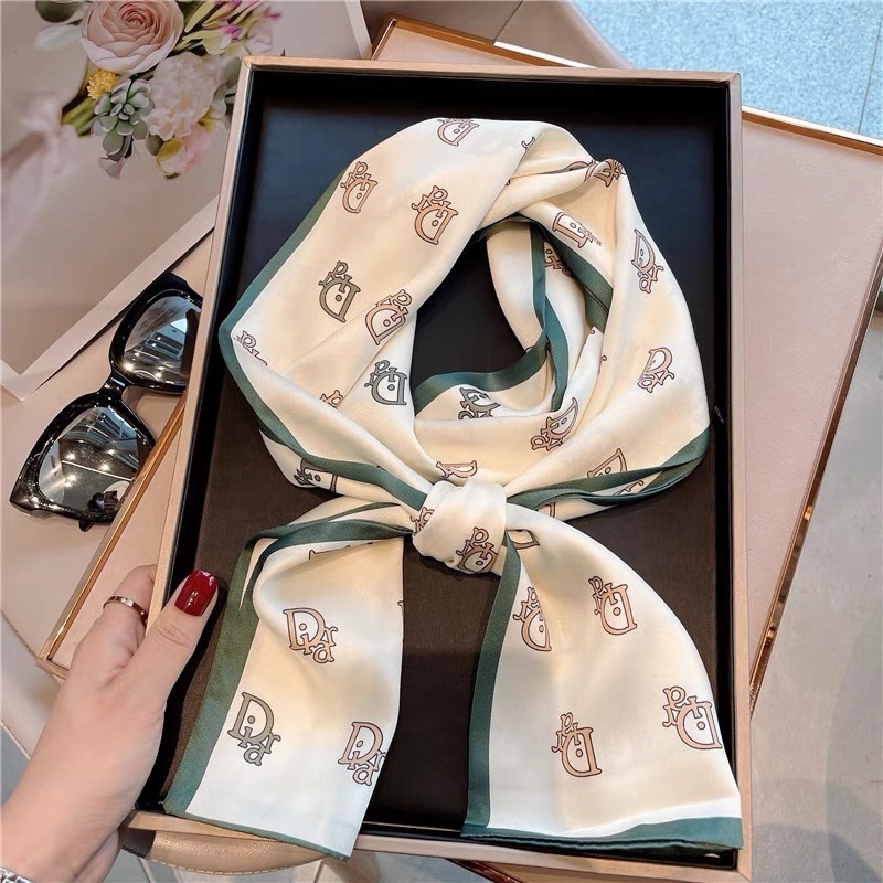 清新素雅雙面長條絲巾