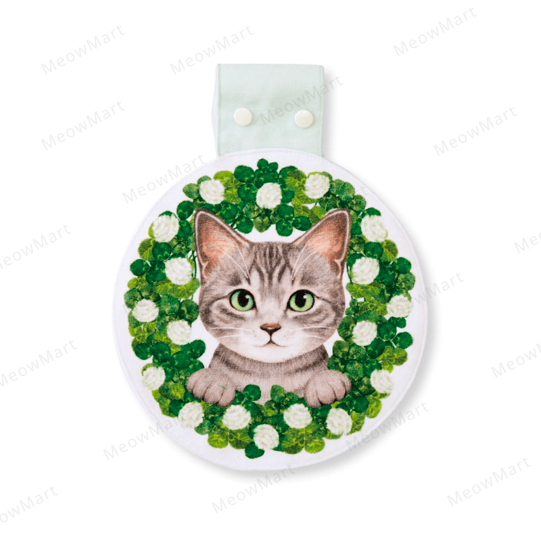 日本Felissimo花的貓咪妖精 花環抹手巾