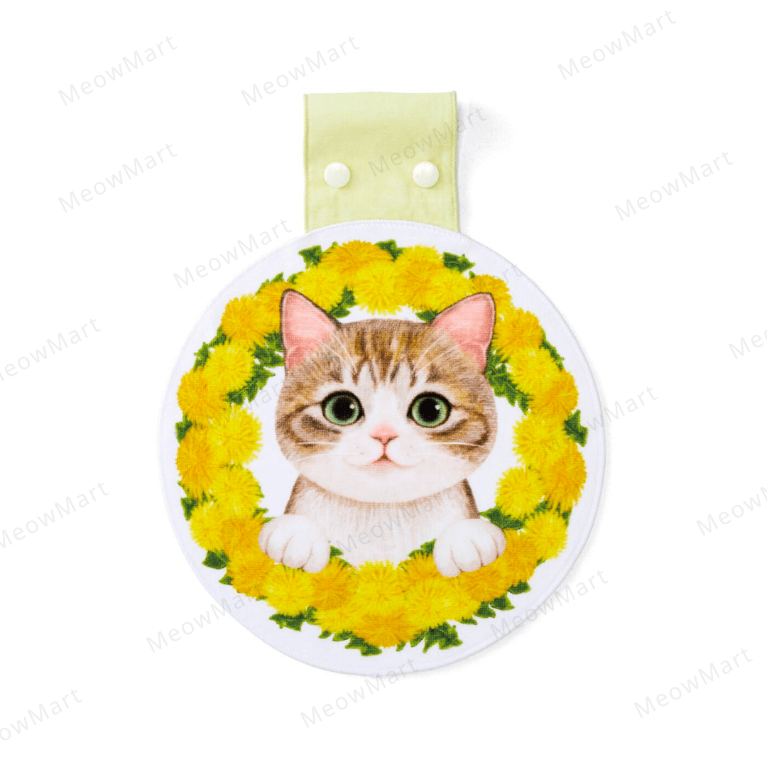 日本Felissimo花的貓咪妖精 花環抹手巾