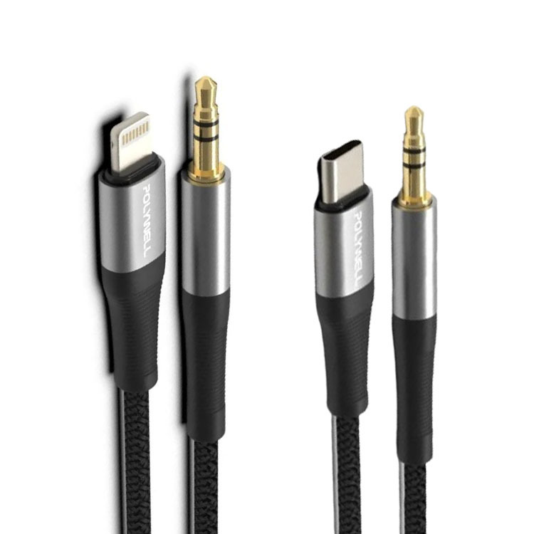 【POLYWELL】音源轉接線 Lightning Type-C 轉 3.5mm