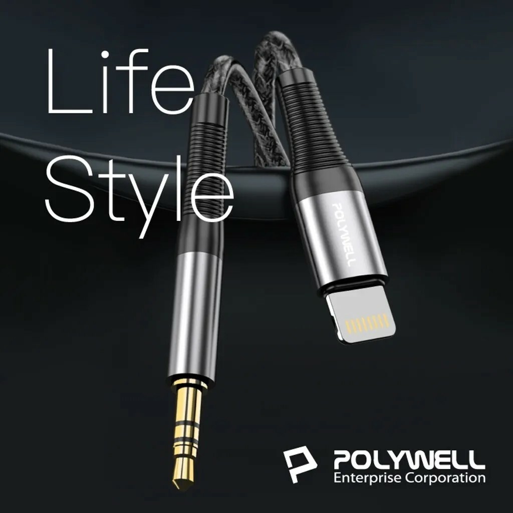 【POLYWELL】音源轉接線 Lightning Type-C 轉 3.5mm
