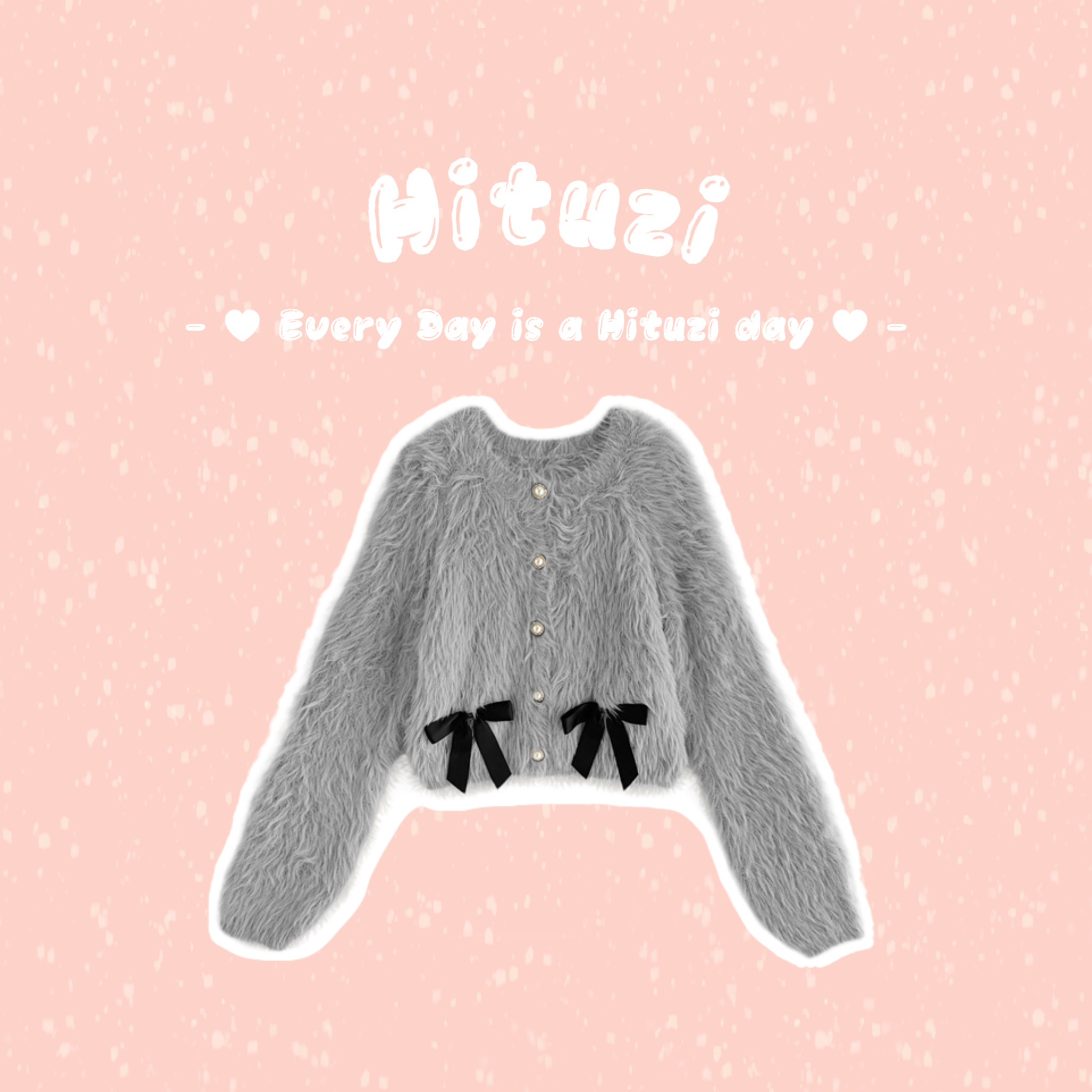 蝴蝶結珍珠毛毛外套