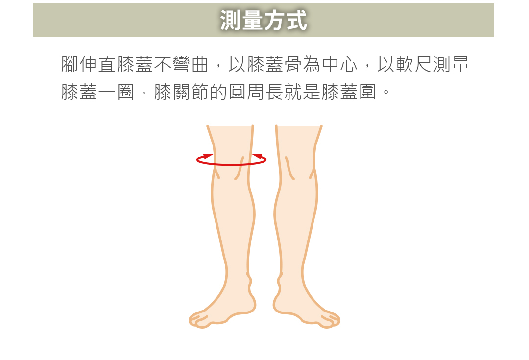 膝蓋恢復套測量方式