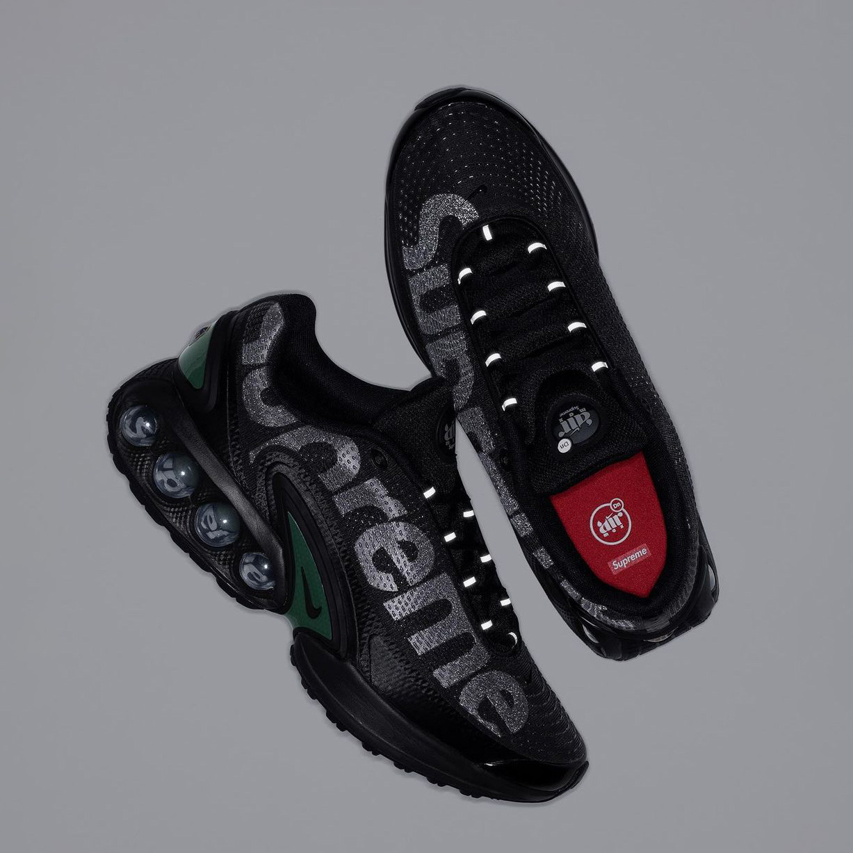 Supreme x Nike Air Max DN 全黑黑魂氣墊聯名反光男女休閒鞋款