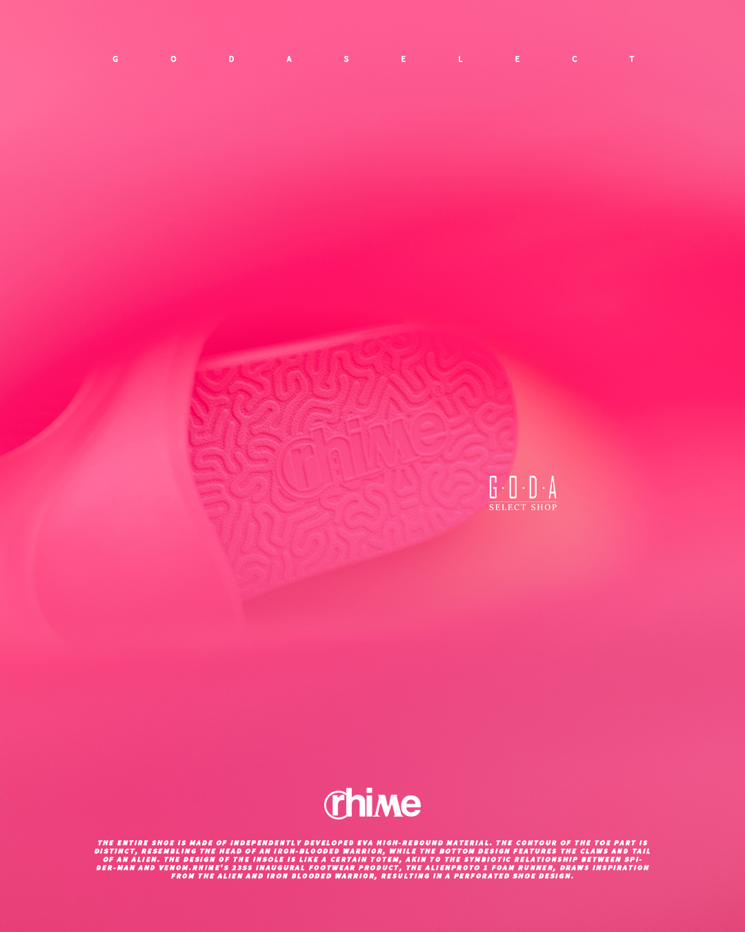 Rhime Alien Proto 1 Foam Runner In Pink 異形懶人鞋 洞洞鞋 粉色