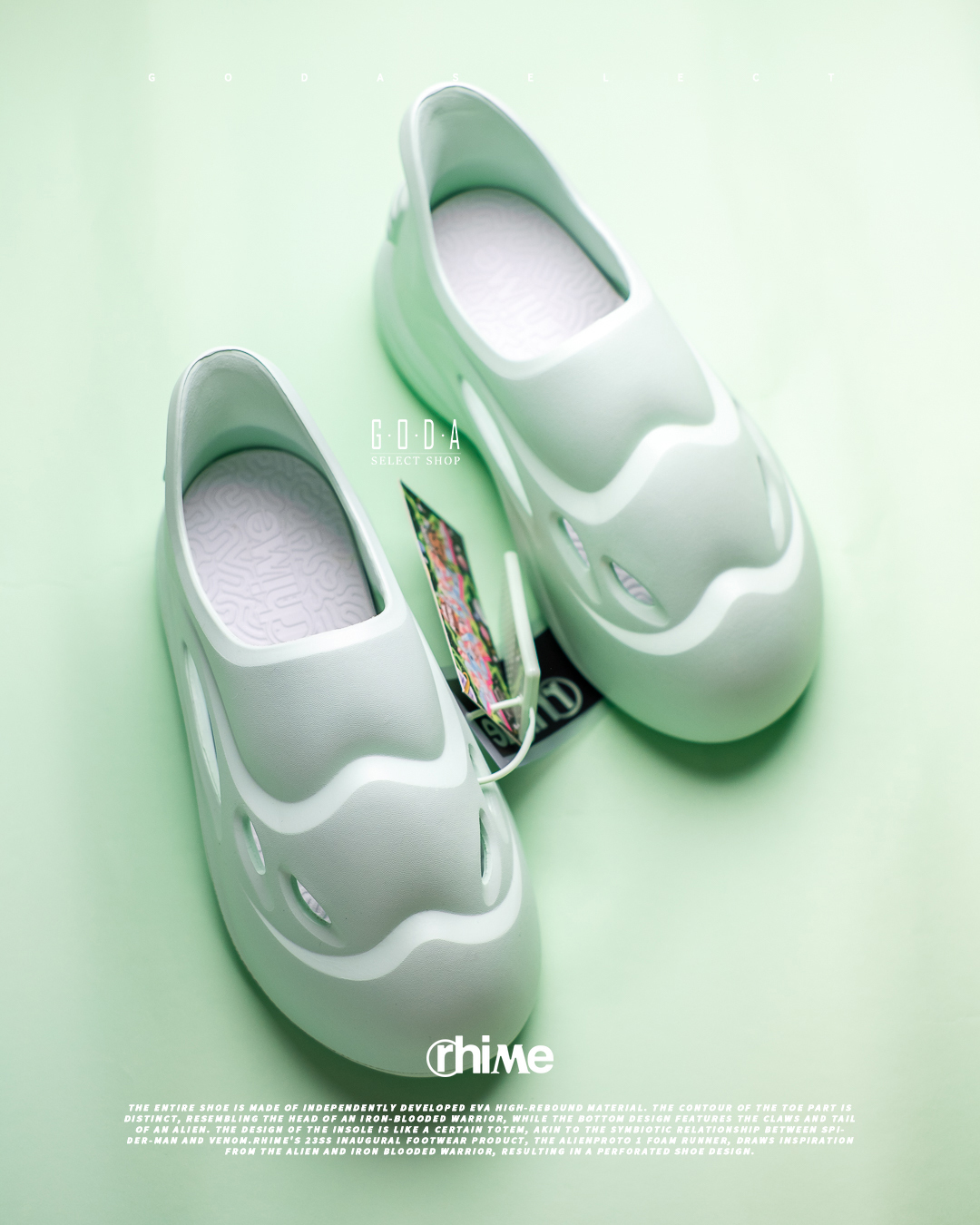 Rhime Alien Proto 1 Foam Runner In Matcha 異形懶人鞋 洞洞鞋 薄荷綠