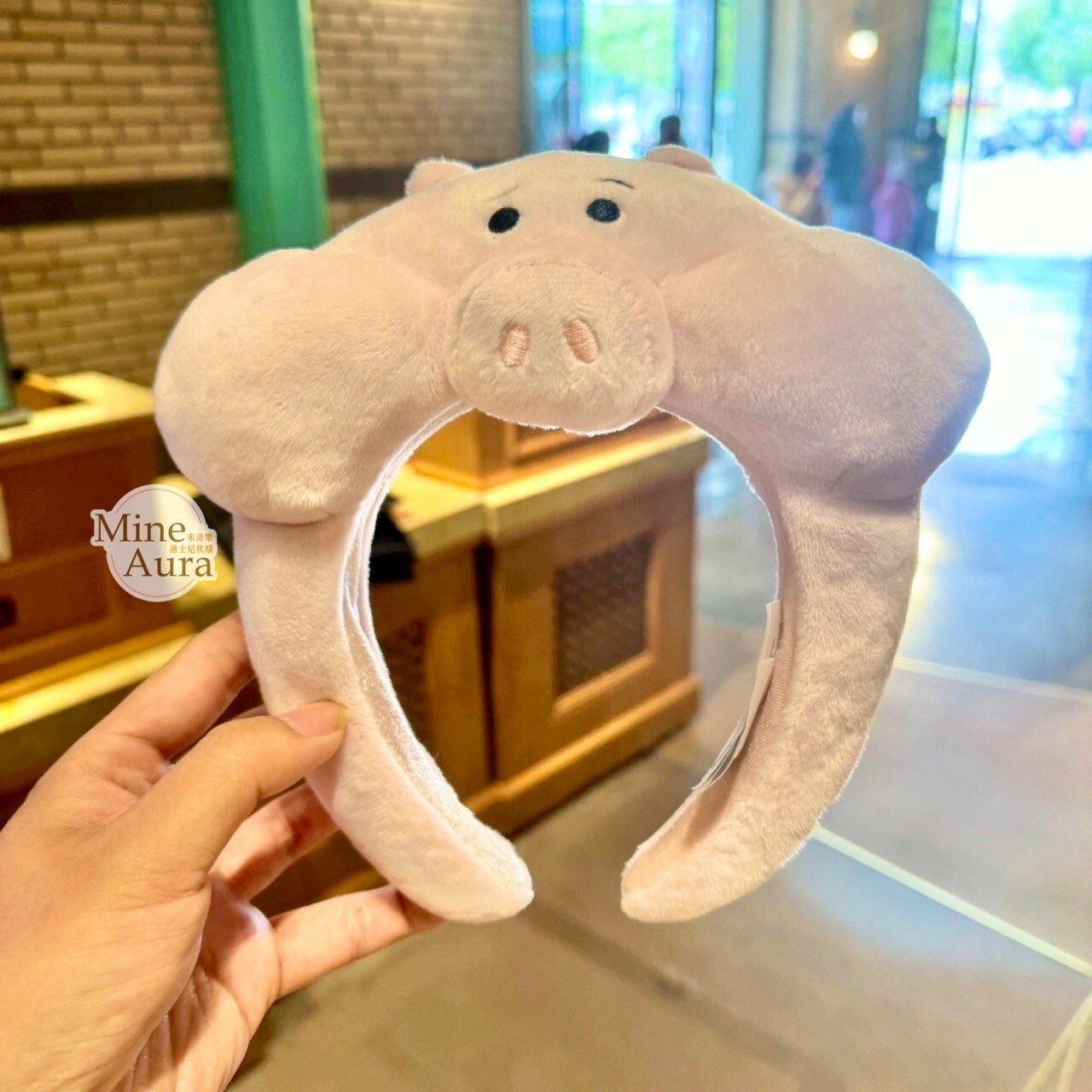 (限時特價) 火腿豬 Ham 絨毛 臉頰鼓鼓 造型 髮圈 髮箍 玩具總動員 Toy Story -上海迪士尼樂園