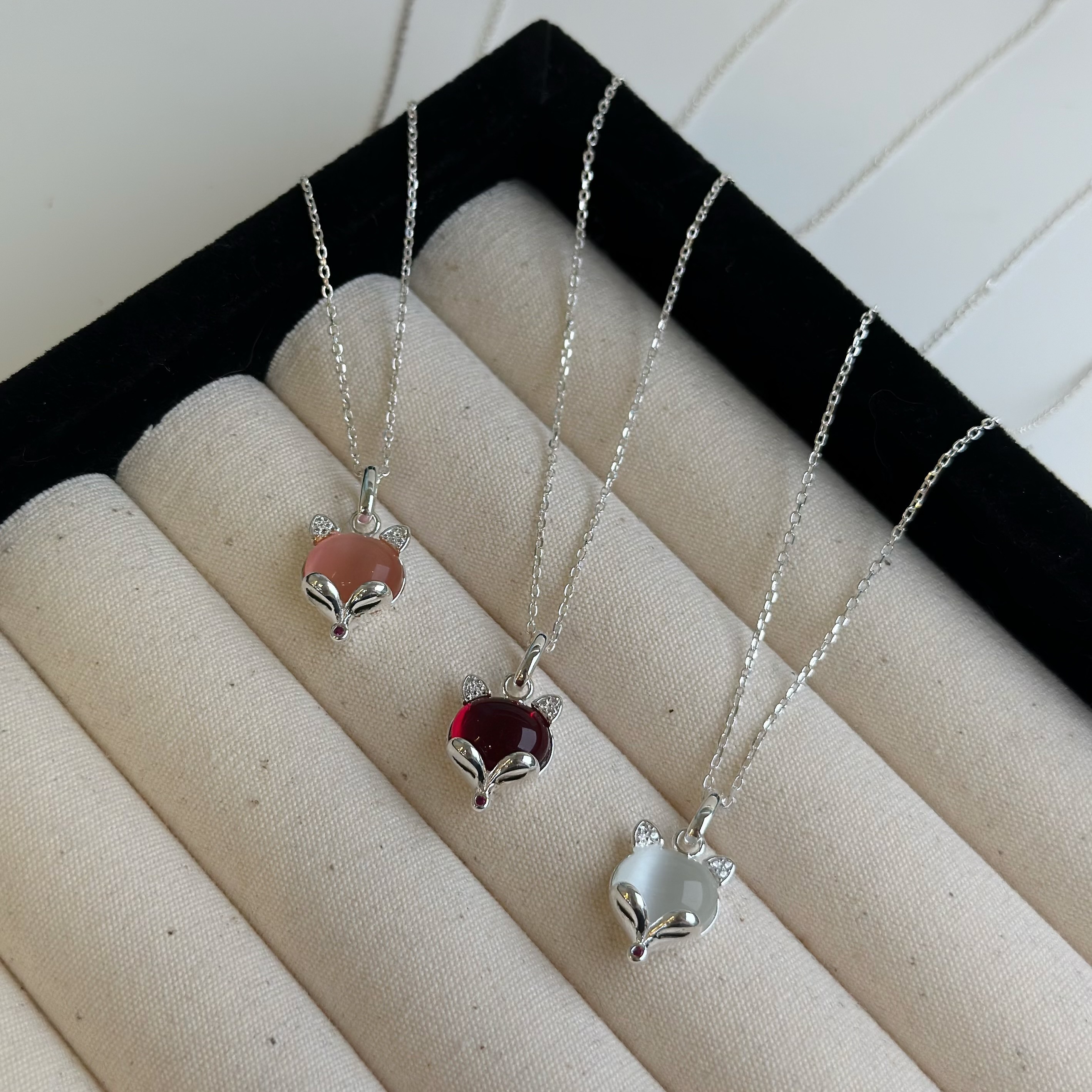 K53開運．小狐狸貓眼石純銀項鍊