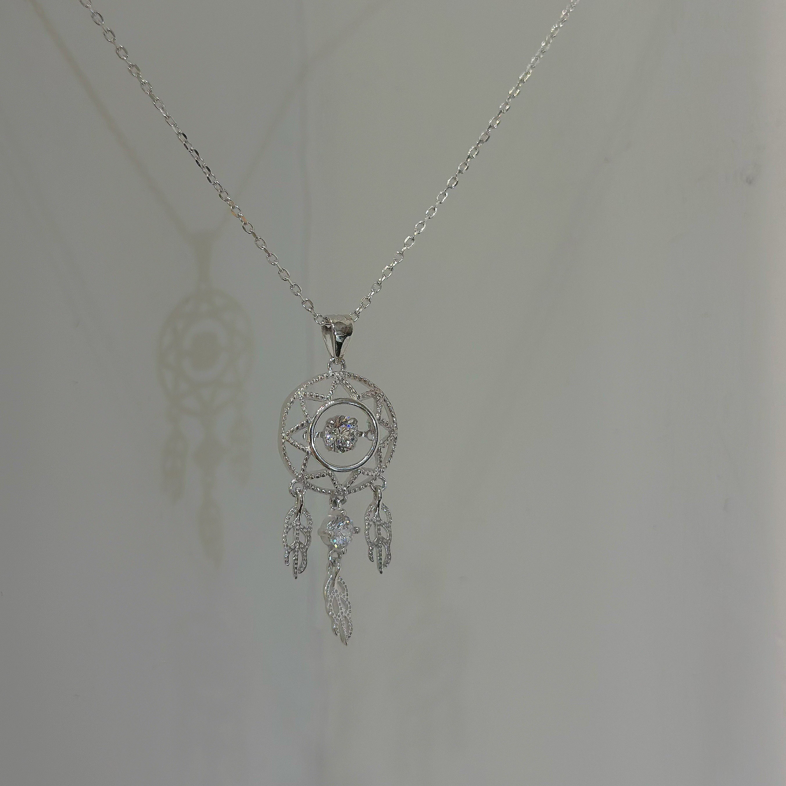 K25美夢．捕夢網排鑽純銀項鍊