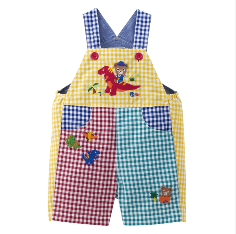 MH 彩色格仔背帶褲