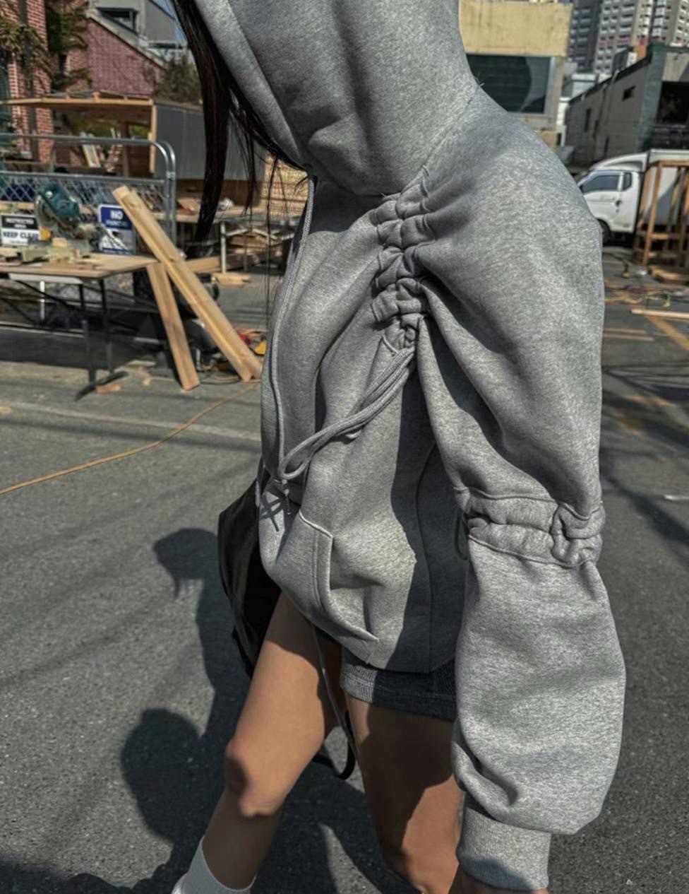 🇰🇷 街頭推推抽繩刷毛帽Tee