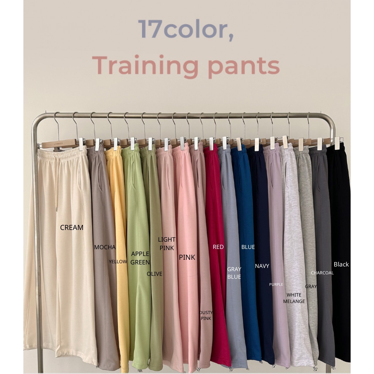 【優惠預訂】韓國TRAINING PANTS（17色）