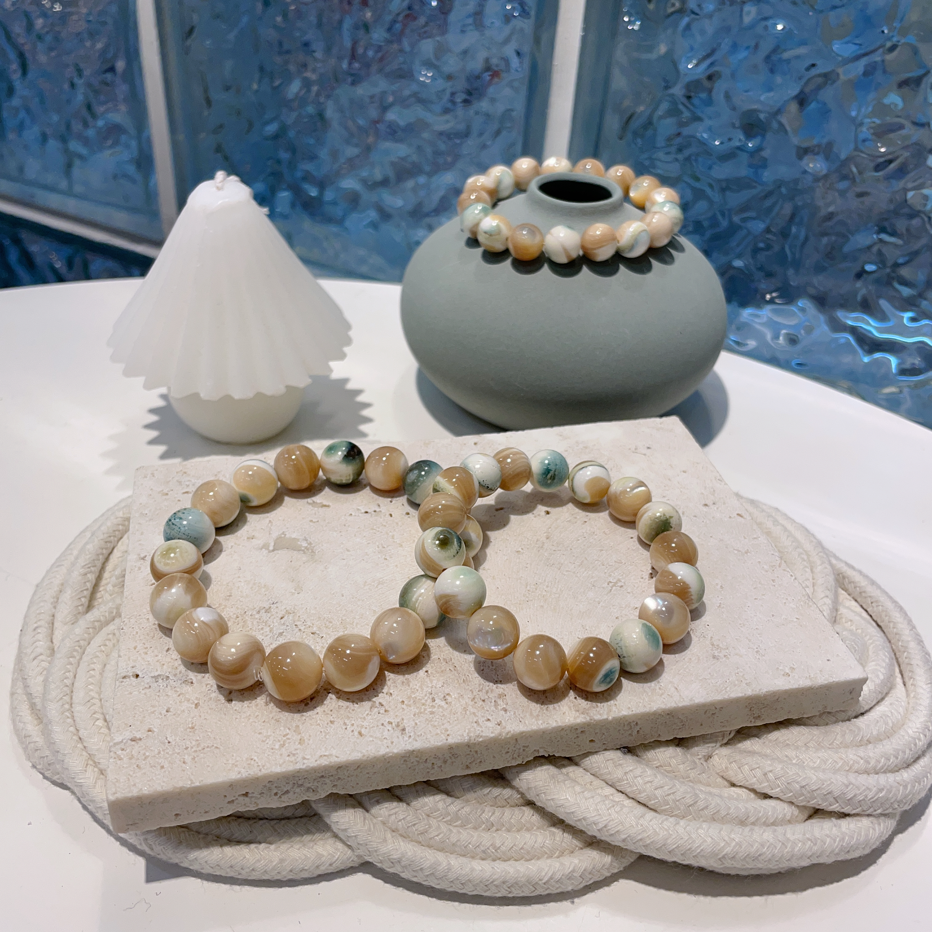 綠貝母手串 10+mm