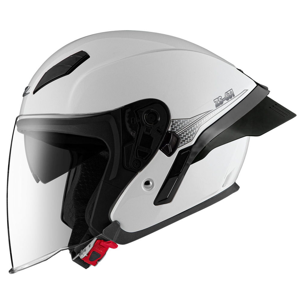 ZEUS ZS - 631 BS2 素色 白 3/4罩 輕量化 雙鏡片 大鴨尾