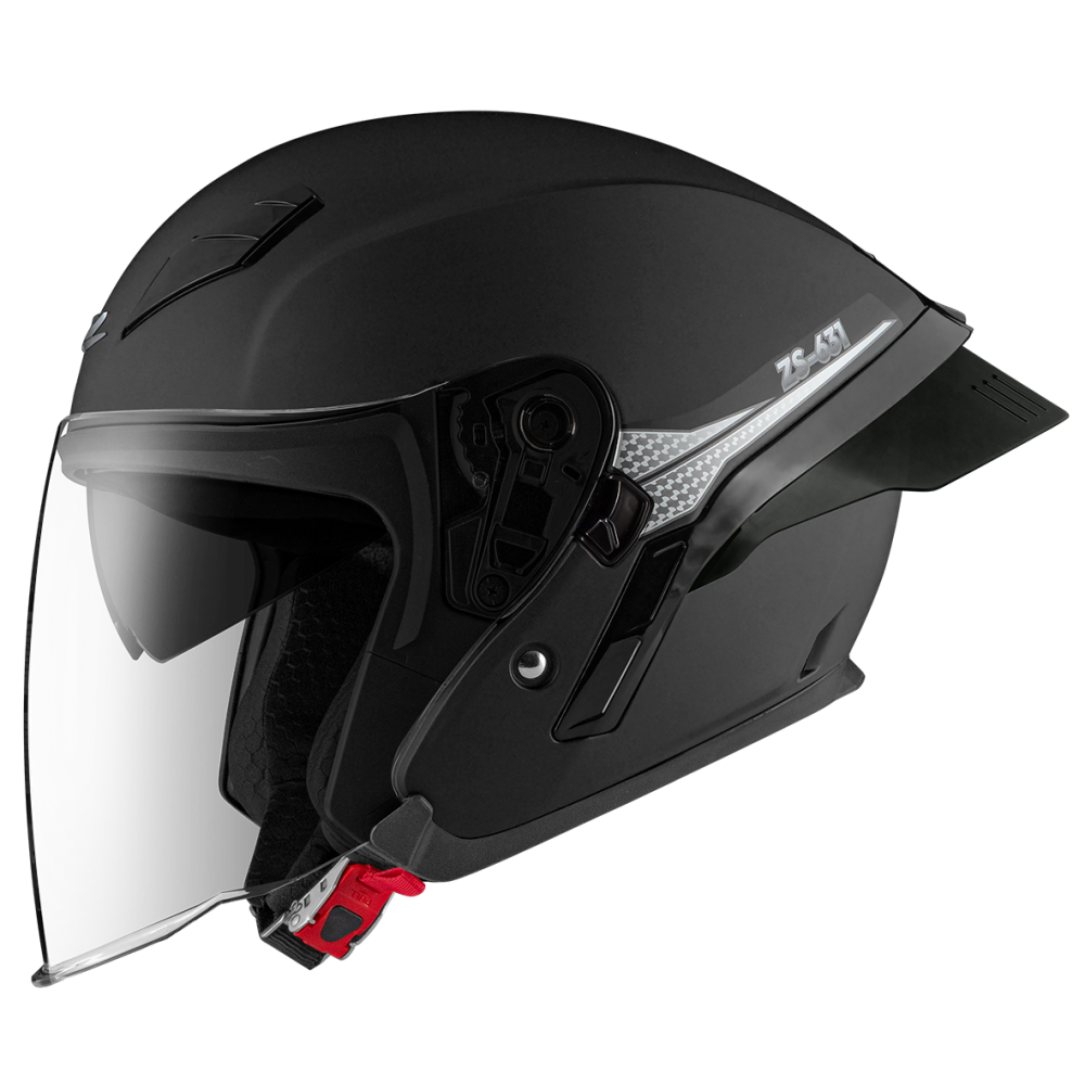 ZEUS ZS - 631 BS2 素色 消光黑 3/4罩 輕量化 雙鏡片 大鴨尾