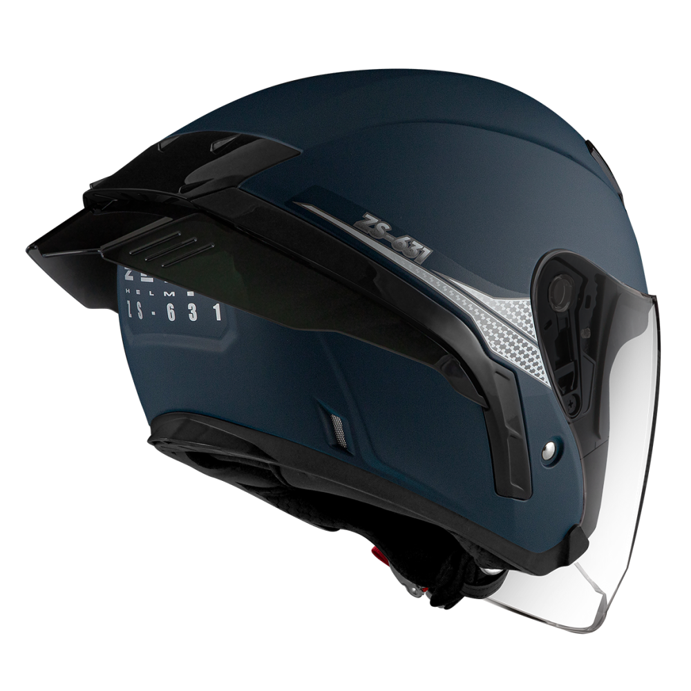 ZEUS ZS - 631 BS2 素色 消光石墨藍 3/4罩 輕量化 雙鏡片 大鴨尾